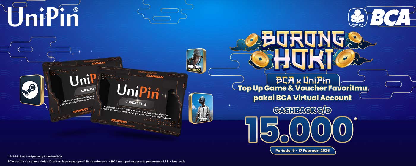 Saatnya Panen Hoki! Top Up Game di UniPin Pakai BCA VA Diskon hingga Rp15.000